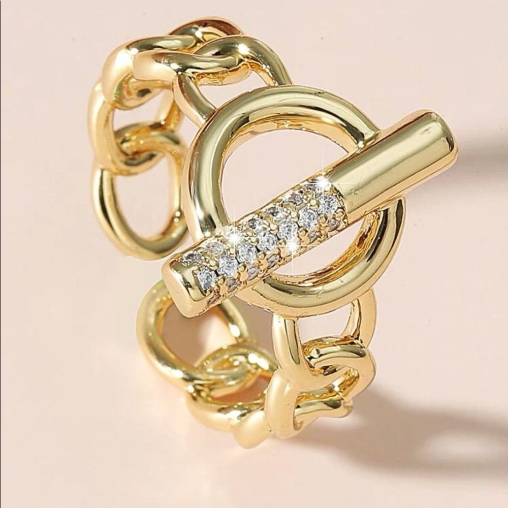 Chain Design Cuff Ring - Picture 2 of 3